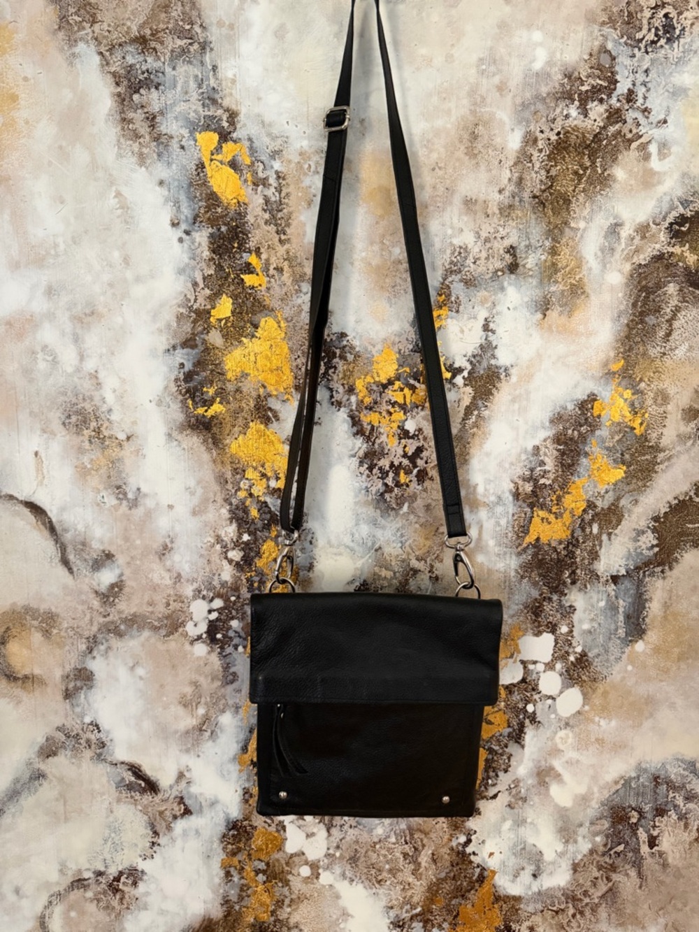 latico Black Leather Crossbody Bag